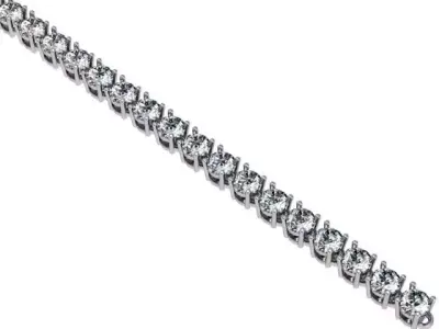 Classic bracelet with a round diamond 4mm stone  3D print model