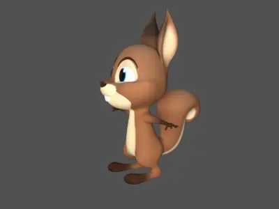 3D Cartoon Squirrel Character Model Mascot Low-poly 3D model