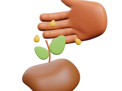 Seeding Icon Low-poly 3D model