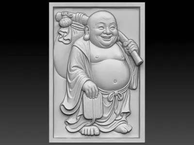 2 Buddha Maitreya CNC Relief Model 3D print model