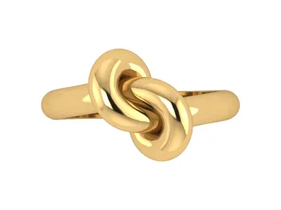 Gold Knot Ring-Elegant 3D Model-EU Size 54-70k Polygons-360 View 3D print model