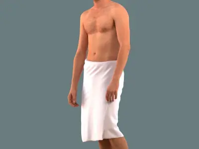 Set of 3D men at the gym and spa 3D model