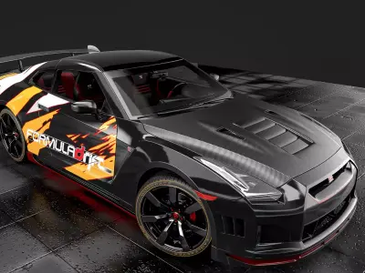 NISSAN GT- R RACE CAR Low-poly 3D model
