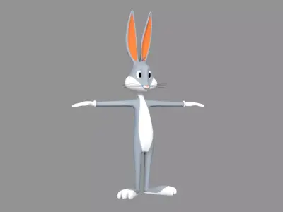 Bugs Bunny T-Pose For Animation 3D model