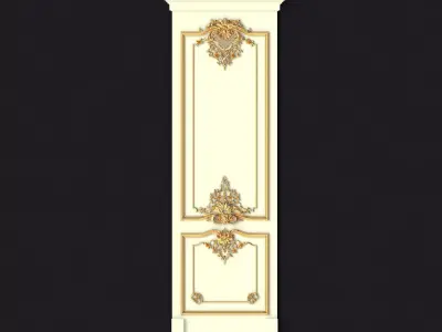 Carved decors door 3D model
