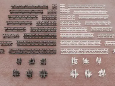 Stage Constructions Elements Truss Low-poly 3D model