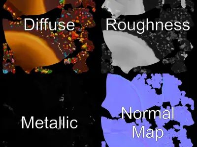 Chocolate Glazed Donut with Sprinkles D Model Pack Low-poly 3D model