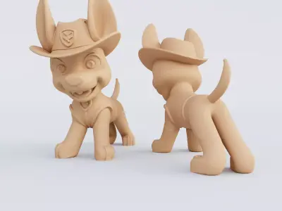3D Printable Paw Patrol Figurine Set STL Format 3D print model
