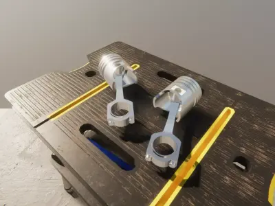 Car Piston without Brand Low-poly 3D model