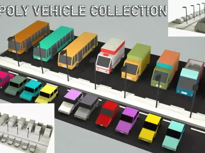 LOW POLY VEHICLE PACK Low-poly 3D model