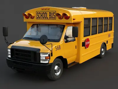 School Bus Type A Low-poly 3D model