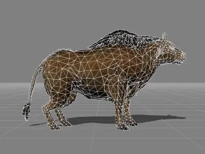 Buffalo V1 animal Low-poly 3D model