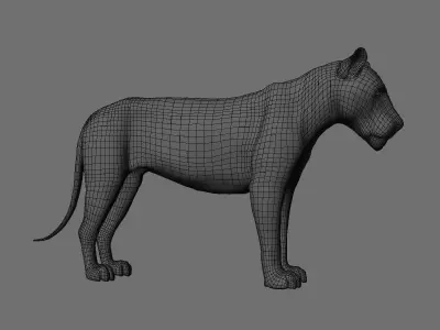 Rigged-Animated Lion 3D model