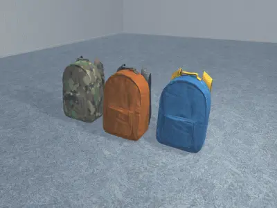 Bags - Props for Interior Low-poly 3D model