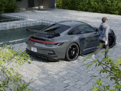 Automotive Render Scene 3D Blender File Textured 3D model get