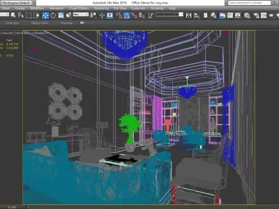 Office interior 3D model