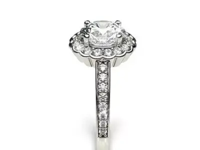 Round diamond engagement ring 3D print model