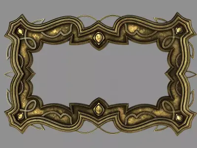 picture gold ornate frame 3D model