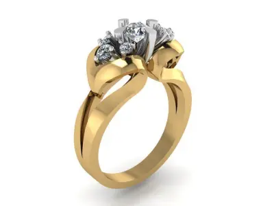 Diamond Split Shank Ring Earring Set 2420 3D print model