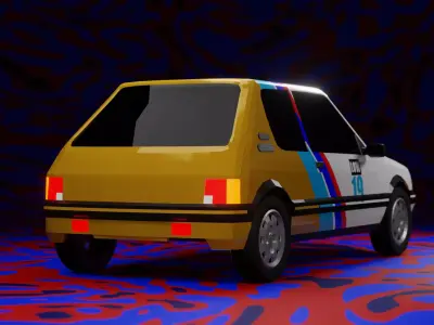 Game ready Peugeot 205 GTI - Livery - Non-Livery Low-poly 3D model