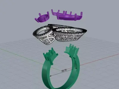 woman ring 3D print model 18