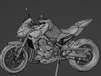Kawasaki Z900 Low-poly 3D model