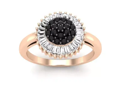 AV 604 Diamond Ladies Cluster Flower Ring 3D print model