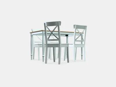DANDERYD - INGOLF Table and 4 chairs 2 Low-poly 3D model