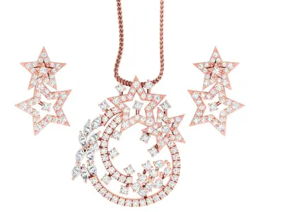 Pendant Earrings combo - 1137 3D print model