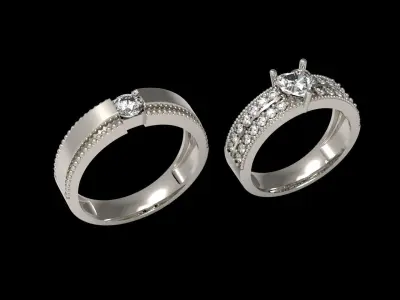 Luxury wedding ring w3 3D print model