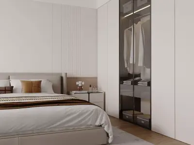 Soft Minimal Master Bedroom Interior 3D model