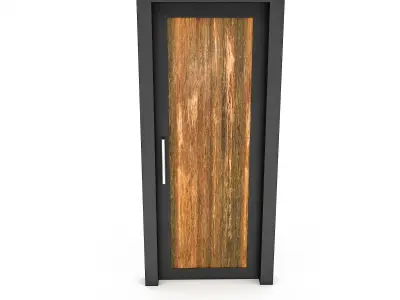 Wooden Door 02 model Low-poly 3D model