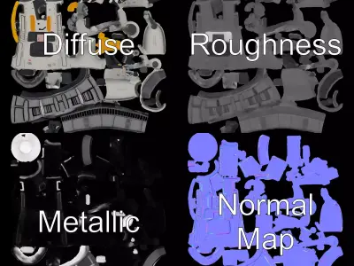 Futuristic Space Blaster model pack Low-poly 3D model