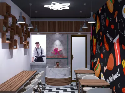 Small cafe Free 3D model