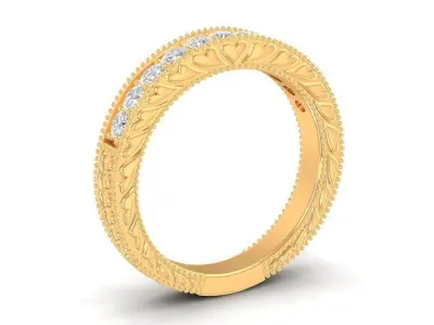 Diamond Eternity Gold Ring for Women 872 3D print model