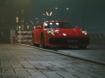 911 and night Low-poly 3D model