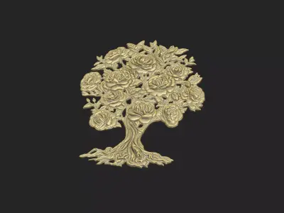 rose tree life old immortal royal culture idea floral  3D print model