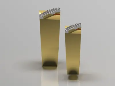 White gold and diamond STL ring set model cr0019 3D print model