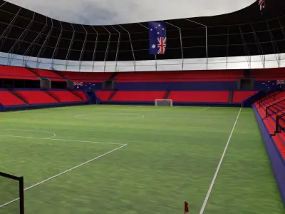 Australia Football Stadium and Interiors Low-poly 3D model