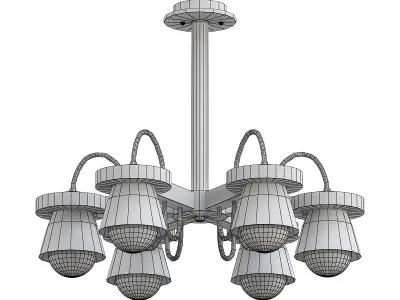 liustra light chandelier wood 3D model
