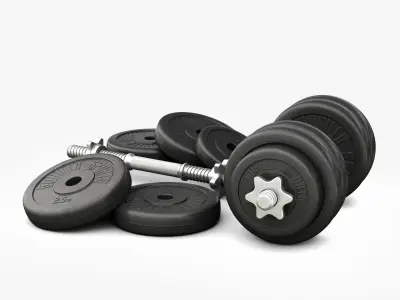 Dumbbell set of dumbbells 3D model