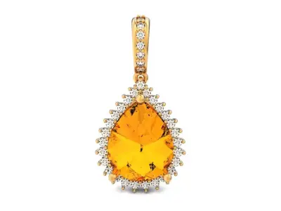  elegant pendant with  diamond pears stone 318 3D print model