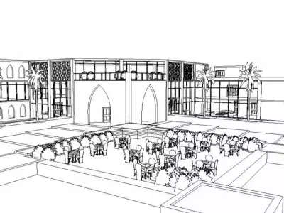 CULTURAL CENTER -compelete revit project -P3 3D model