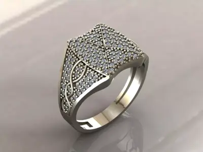 Gents Rings Diamond Men Ring STL 3DM 3D ready print model 3D print model
