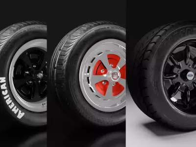 Classic sport 3 rim and tire collection 3D Model Pack