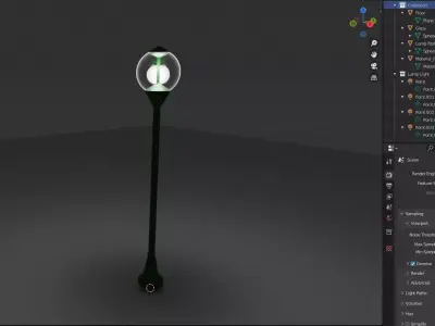 Basic lamp post Free low-poly 3D model
