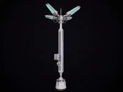 Sci-Fi radio antenna Low-poly 3D model