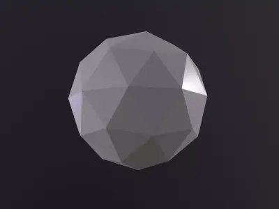 Icosphere Object 3D Model Low-poly 3D model