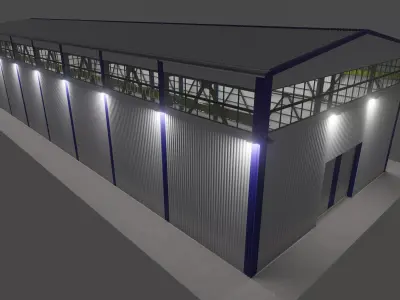 Steel Structure - Warehouse - Type-4 3D model