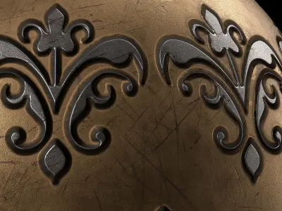 Metal Materials 45- Ornament Metal panel By Sbsar Texture